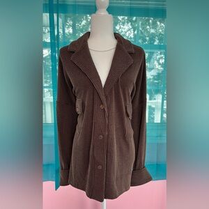 Blumin Apparel Brown Ribbed Corduroy Shacket Jacket Size 1XL